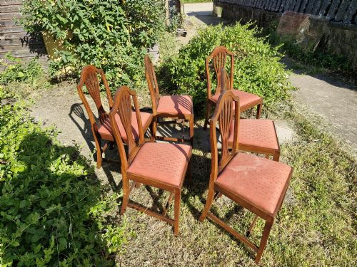 SET OF 6 REGENCY ELM HEPPLEWHITE STYLE DINING CHAIRS - ADDITIONAL PHOTO 3