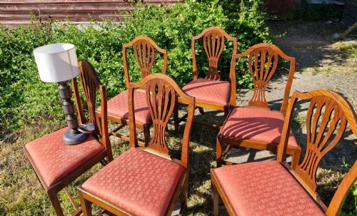 SET OF 6 REGENCY ELM HEPPLEWHITE STYLE DINING CHAIRS - ADDITIONAL PHOTO 5