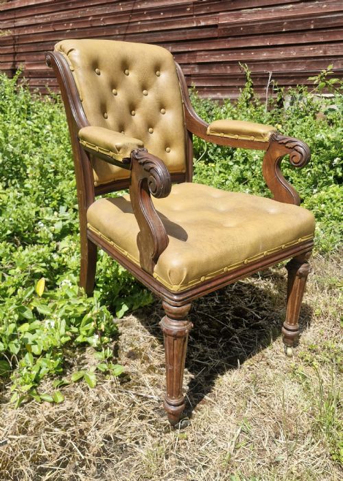MID 19TH CENTURY MAHOGANY DESK ARMCHAIR
