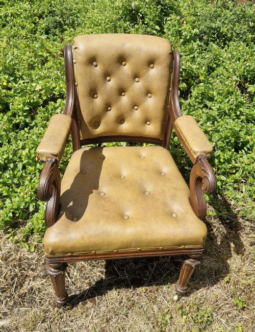 MID 19TH CENTURY MAHOGANY DESK ARMCHAIR - ADDITIONAL PHOTO 1