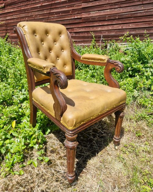 MID 19TH CENTURY MAHOGANY DESK ARMCHAIR - ADDITIONAL PHOTO 2