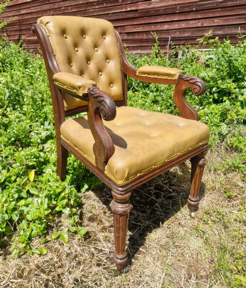 MID 19TH CENTURY MAHOGANY DESK ARMCHAIR - ADDITIONAL PHOTO 4