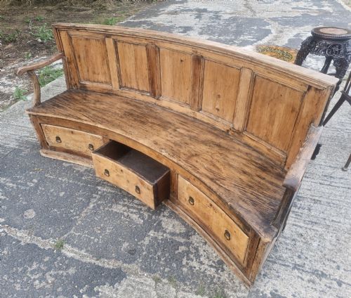 EARLY 19TH CENTURY BOW BACK HALL SEAT SETTLE BENCH - ADDITIONAL PHOTO 2