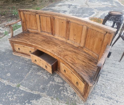 EARLY 19TH CENTURY BOW BACK HALL SEAT SETTLE BENCH - ADDITIONAL PHOTO 3