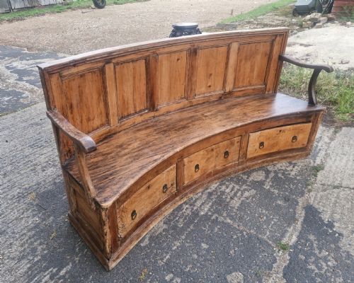 EARLY 19TH CENTURY BOW BACK HALL SEAT SETTLE BENCH - ADDITIONAL PHOTO 4