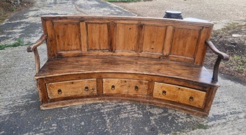 EARLY 19TH CENTURY BOW BACK HALL SEAT SETTLE BENCH - ADDITIONAL PHOTO 6