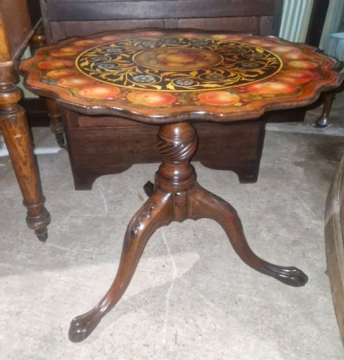 PAINTED TOP MAHOGANY TRIPOD PEDESTAL TABLE - ADDITIONAL PHOTO 10