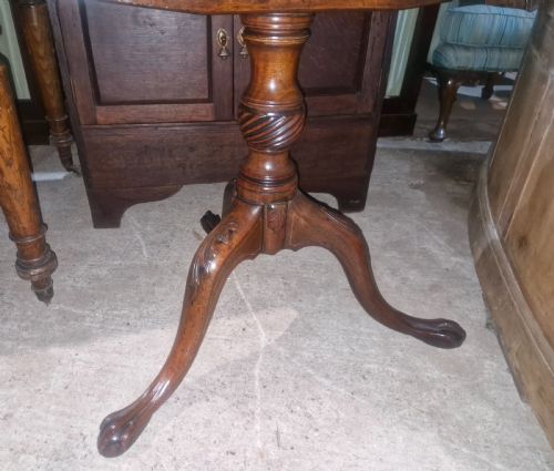 PAINTED TOP MAHOGANY TRIPOD PEDESTAL TABLE - ADDITIONAL PHOTO 13