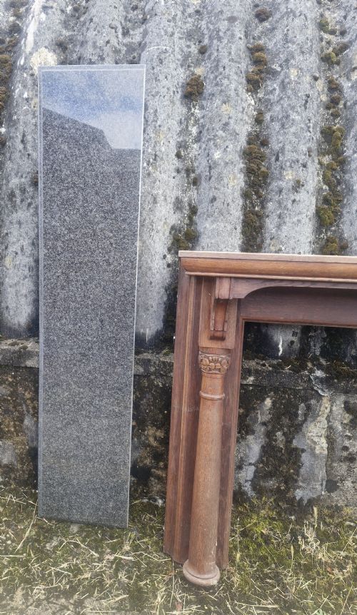 EDWARDIAN OAK FIRE SURROUND WITH GRANITE TOP - ADDITIONAL PHOTO 3
