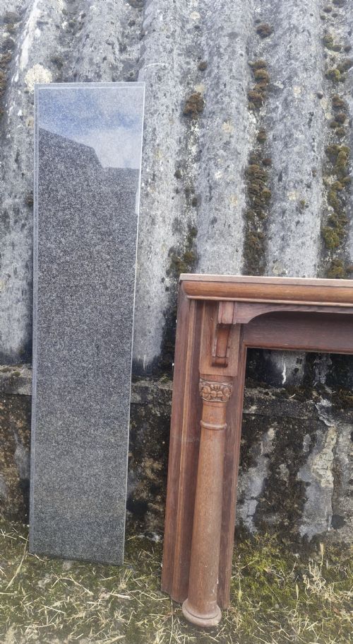 EDWARDIAN OAK FIRE SURROUND WITH GRANITE TOP - ADDITIONAL PHOTO 4