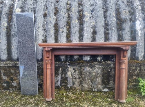 EDWARDIAN OAK FIRE SURROUND WITH GRANITE TOP - ADDITIONAL PHOTO 7