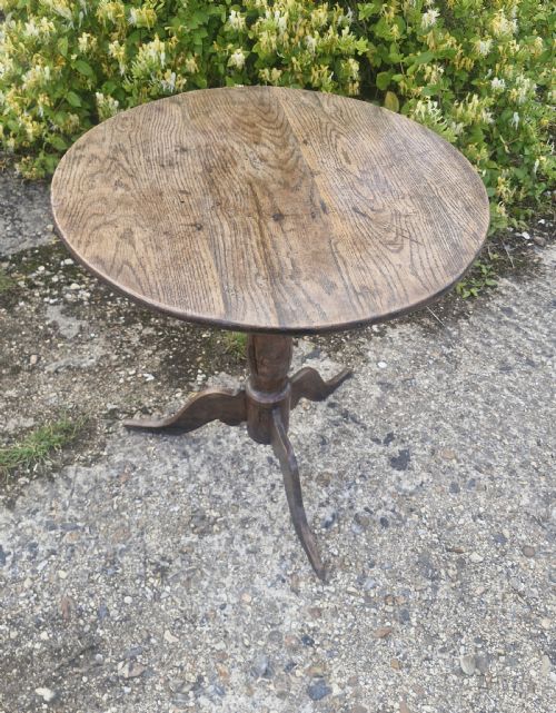 MID 18TH CENTURY REVOLVING OAK TRIPOD TABLE WITH BIRDCAGE - ADDITIONAL PHOTO 8