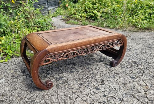 CARVED CHINESE LOW OPIUM TABLE - ADDITIONAL PHOTO 4