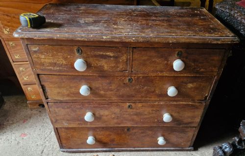 VICTORIAN PINE CHEST OF DRAWERS - ADDITIONAL PHOTO 5