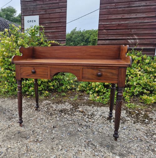19TH CENTURY MAHOGANY 2 DRAWER WRITING TABLE - ADDITIONAL PHOTO 1