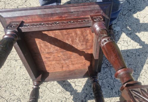 LATE VICTORIAN 2 TIER OCCASIONAL TABLE WITH WONDERFUL POLLARD TOP - ADDITIONAL PHOTO 2