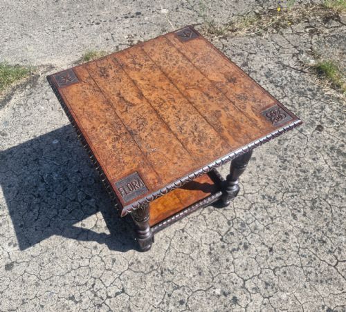 LATE VICTORIAN 2 TIER OCCASIONAL TABLE WITH WONDERFUL POLLARD TOP - ADDITIONAL PHOTO 6