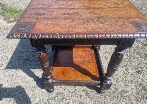 LATE VICTORIAN 2 TIER OCCASIONAL TABLE WITH WONDERFUL POLLARD TOP - ADDITIONAL PHOTO 8
