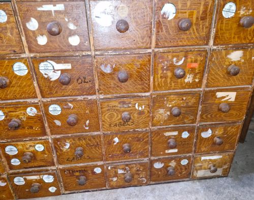 BANK OF LATE VICTORIAN DRAWERS 35 DRAWERS - ADDITIONAL PHOTO 1