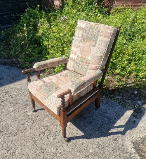 19TH CENTURY BOBBIN FRAMED ARMCHAIR - ADDITIONAL PHOTO 1