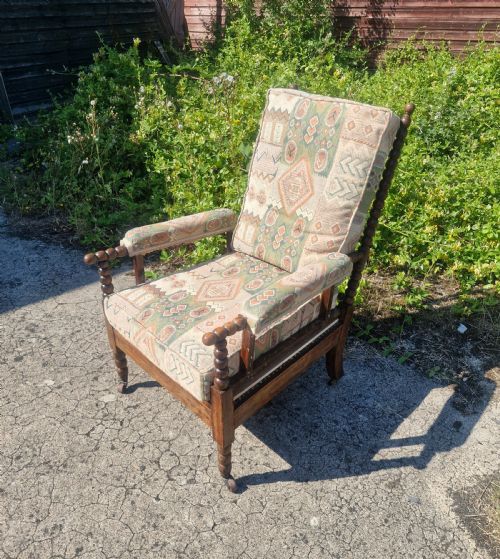 19TH CENTURY BOBBIN FRAMED ARMCHAIR - ADDITIONAL PHOTO 2