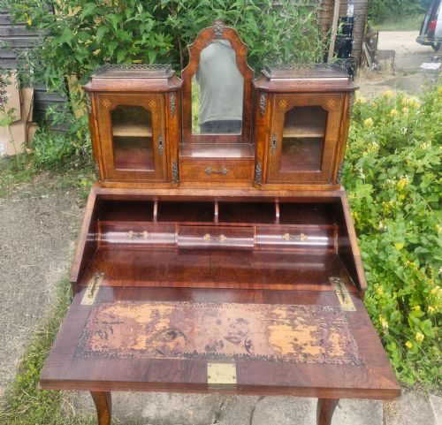 VICTORIAN INLAID WALNUT BONHEUR DU JOUR - ADDITIONAL PHOTO 3