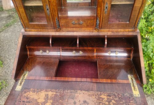 VICTORIAN INLAID WALNUT BONHEUR DU JOUR - ADDITIONAL PHOTO 5