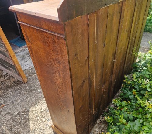 EDWARDIAN OAK BOOKCASE CABINET WITH ADJUSTABLE SHELVES - ADDITIONAL PHOTO 5