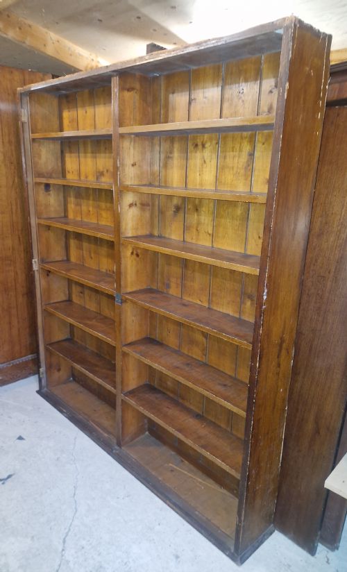 PINE BOOKCASE WITH GLAZED DOORS OR WITHOUT DOORS - ADDITIONAL PHOTO 1
