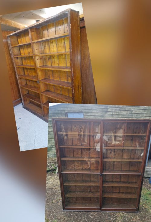 PINE BOOKCASE WITH GLAZED DOORS OR WITHOUT DOORS - ADDITIONAL PHOTO 8