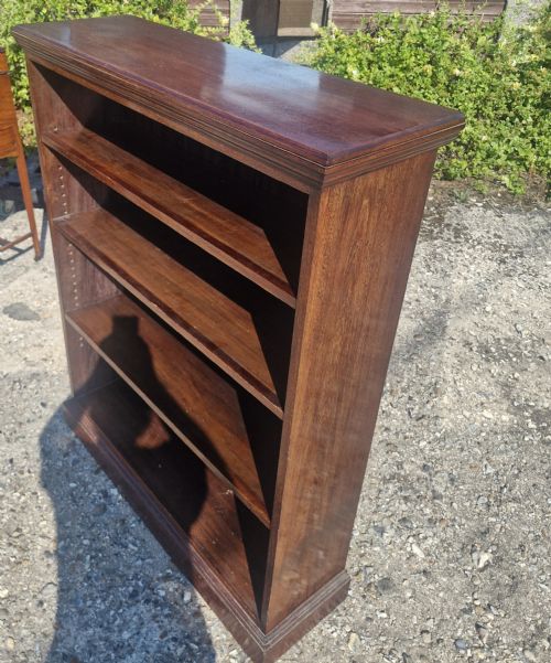 GOOD MAHOGANY OPEN FRONT BOOKCASE - ADDITIONAL PHOTO 2