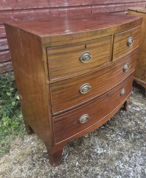 REGENCY MAHOGANY BOW FRONT CHEST OF DRAWERS - ADDITIONAL PHOTO 4