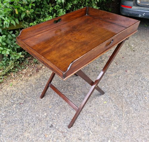 19TH CENTURY MAHOGANY BUTLERS TRAY ON STAND - ADDITIONAL PHOTO 6