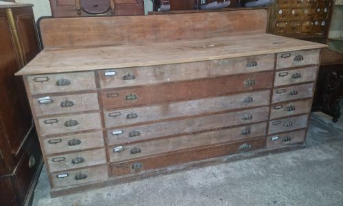 very large office plan chest - CATEGORY: ANTIQUE CHEST OF DRAWERS - DATED 1910