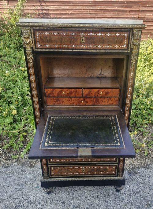 LOVELY INLAID SECRETAIRE ABBATANT - ADDITIONAL PHOTO 1