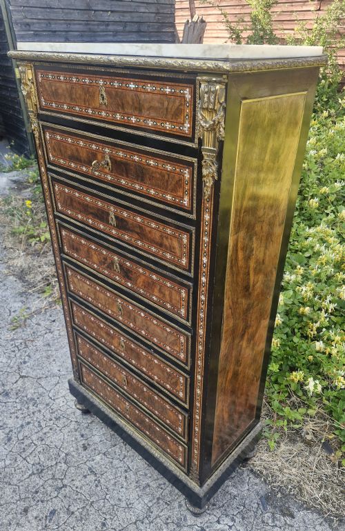 LOVELY INLAID SECRETAIRE ABBATANT - ADDITIONAL PHOTO 7