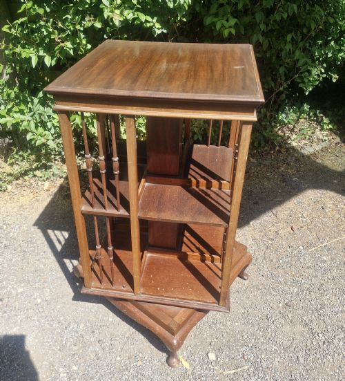 Edwardian Mahogany Revolving Bookcase.