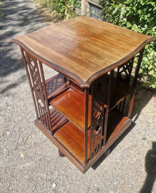 Edwardian Mahogany Revolving Bookcase.