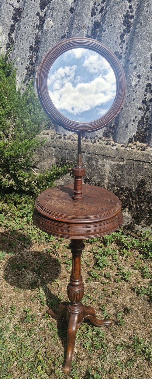 Victorian Oak Adjustable Shaving Stand.