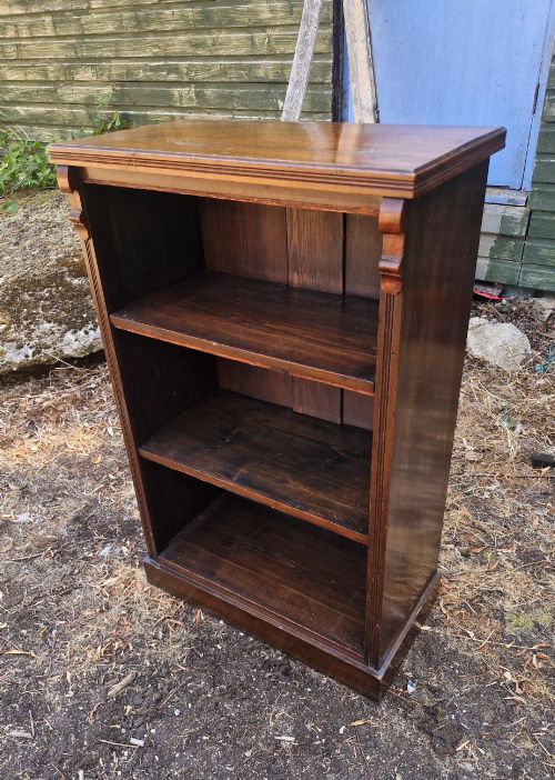 Small Late Victorian Walnut Open Bookcase