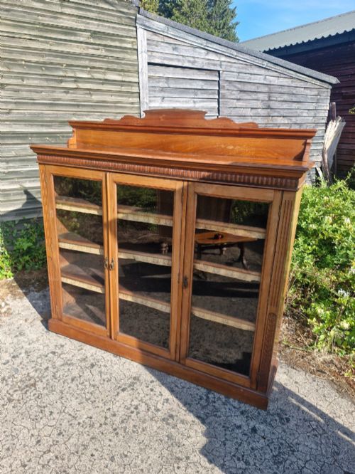Late Victorian Glazed Bookcase Cabinet.