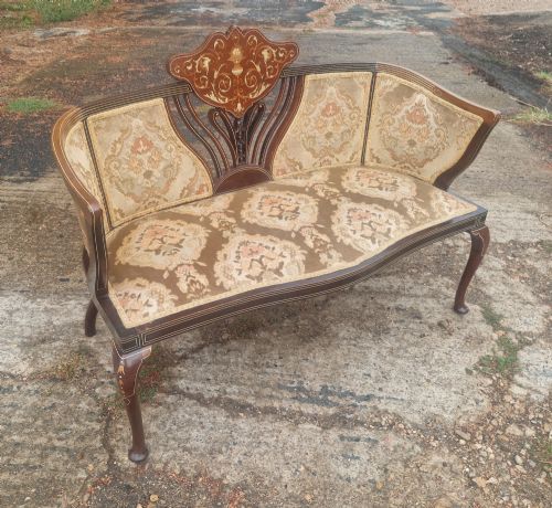 Edwardian Inlaid "End of Bed" Sofa.