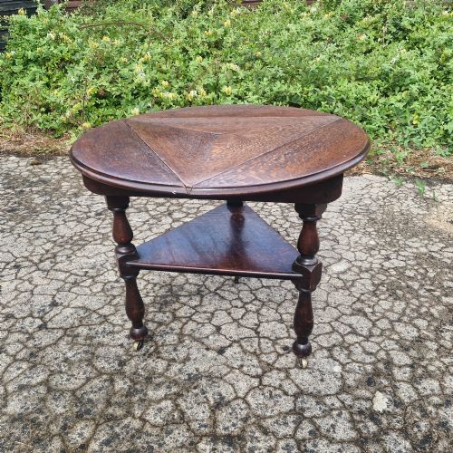Oak 2 Tier Drop Sided Cricket Table.