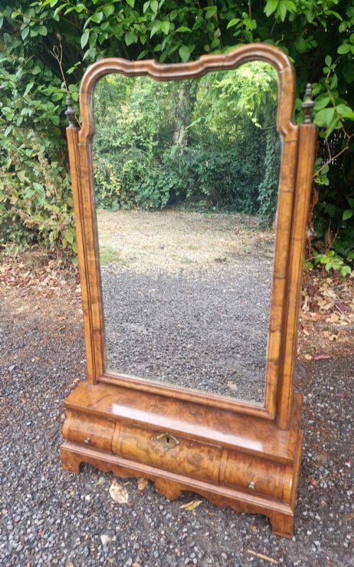 18th Century Walnut Dressing Table Mirror.
