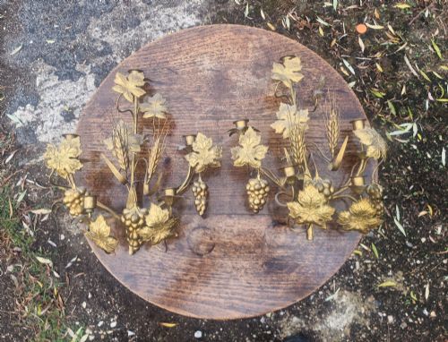 Pair of Gilt Metal Wall Candelabra