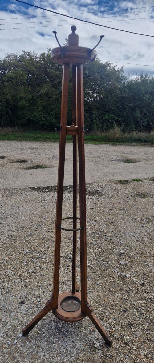 Edwardian Oak Revolving Hat and Coat Stand.