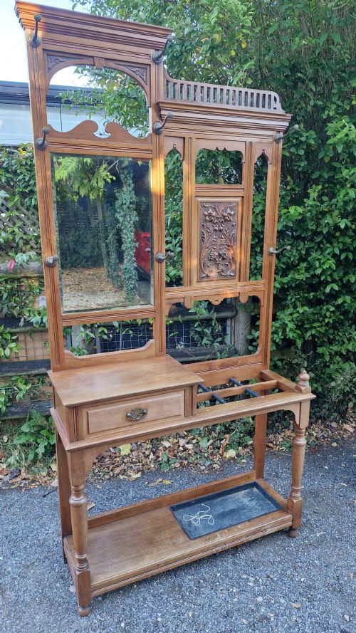Late Victorian Walnut Hall Stand.