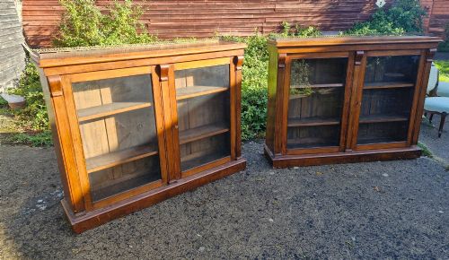 Pair of Victorian Oak Bookcase Cabinets.