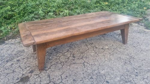 Low 19th Century Oak Coffee Table .