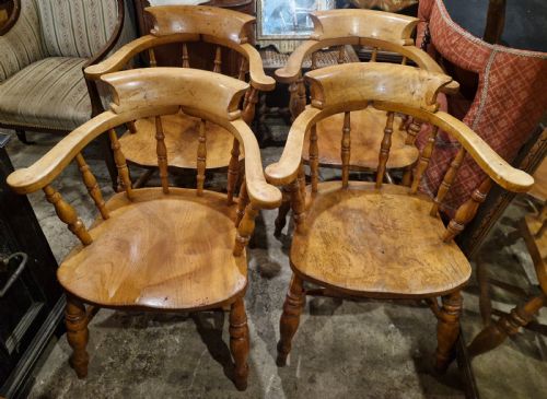 Set of 4 Smokers Bow Armchairs.
